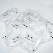 35PCS Disposable Shower Caps,Individually Packaged.Home Hotel and Hair Salon Plastic Clear Elastic Bath Cap(44 CM)