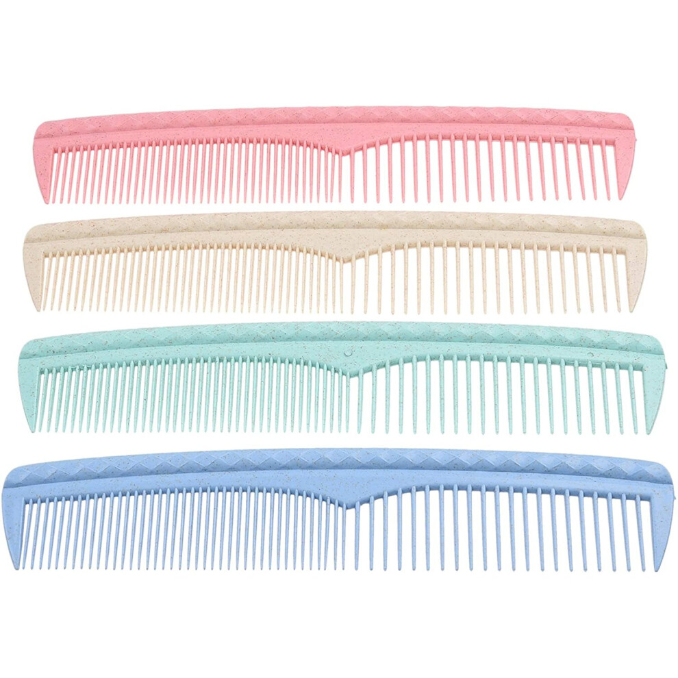 Kare & Kind Unisex Not,Specified Hair Combs Set - Colorful 4 Pcs Durable Plastic Combs - (7.46 Inches) - Coarse And Fine Tooth - For Combing, Hairstyling, Trimming,