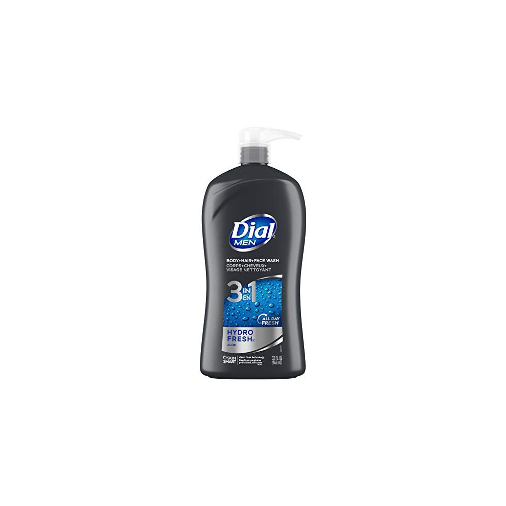 Dial Men 3in1 Body, Hair and Face Wash, Hydro Fresh, 32 fl oz