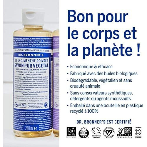 Dr Bronner's Dr. Bronner's Peppermint Liquid Soap 1