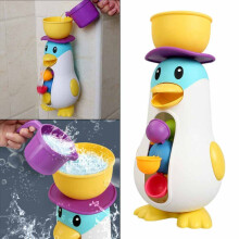 Classic Penguin Waterwheel Kids Toddler Shower Sucker Bath Toy Gift