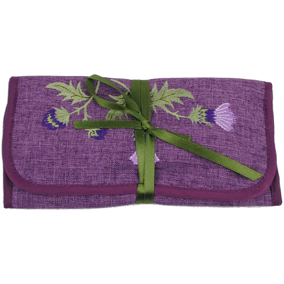 Jewellery Roll in a Glencoe Thistle Design.