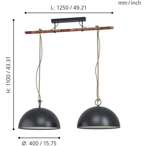 EGLO EGLO, 2-Bulb Pendant Light 2