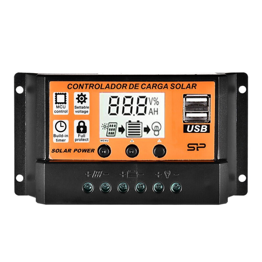 (60A) MPPT Solar Charger Controller Solar Panel Battery Regulator Controlador with Dual USB LCD Display