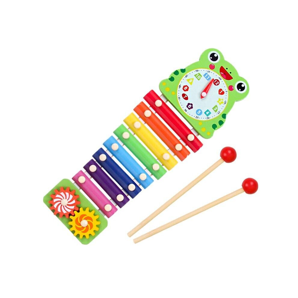 (Green) Hand Knocking Piano Musical Hand Xylophone Orff Musical Instruments Early Education Enlightenment Instrument for Children