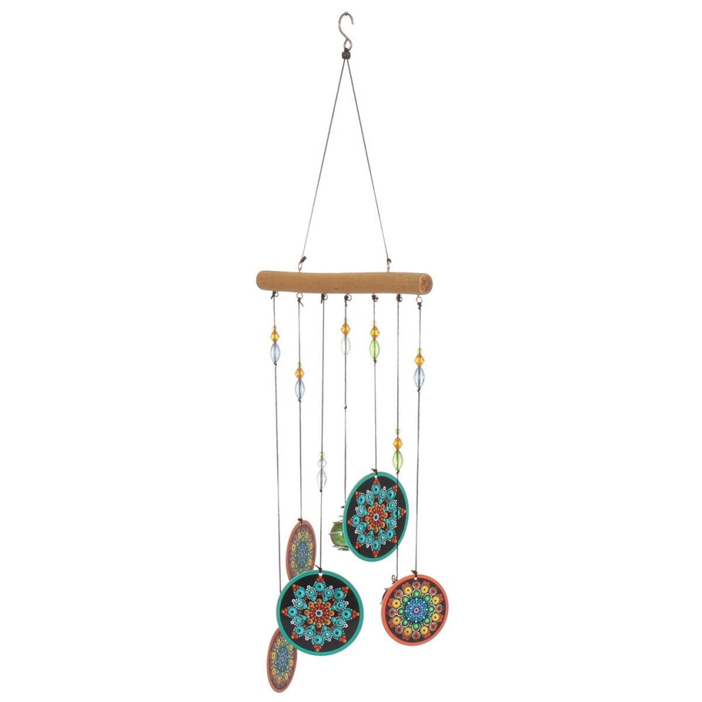 (E) Wind Chime Wooden Creative Alloy Sheet 60cm Printing