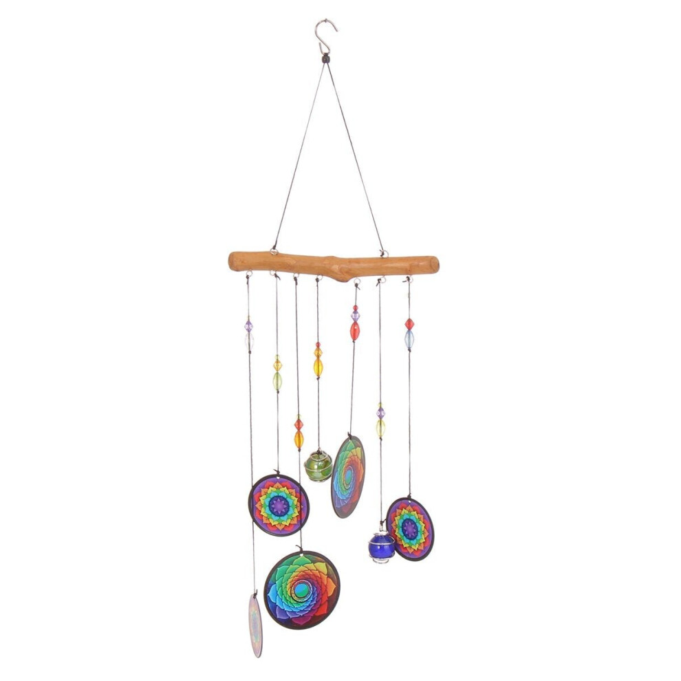 (D) Wind Chime Wooden Creative Alloy Sheet 60cm Printing