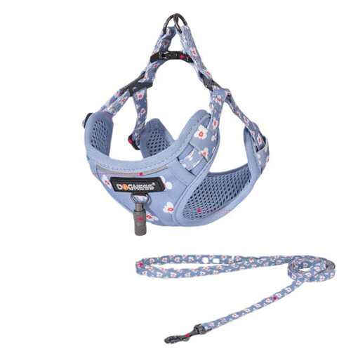 () Harness and Leash Sets Adjustable Lengths Reflective Design Breathable Mesh Dog Collar for Small Pets 1