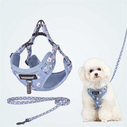 () Harness and Leash Sets Adjustable Lengths Reflective Design Breathable Mesh Dog Collar for Small Pets 2