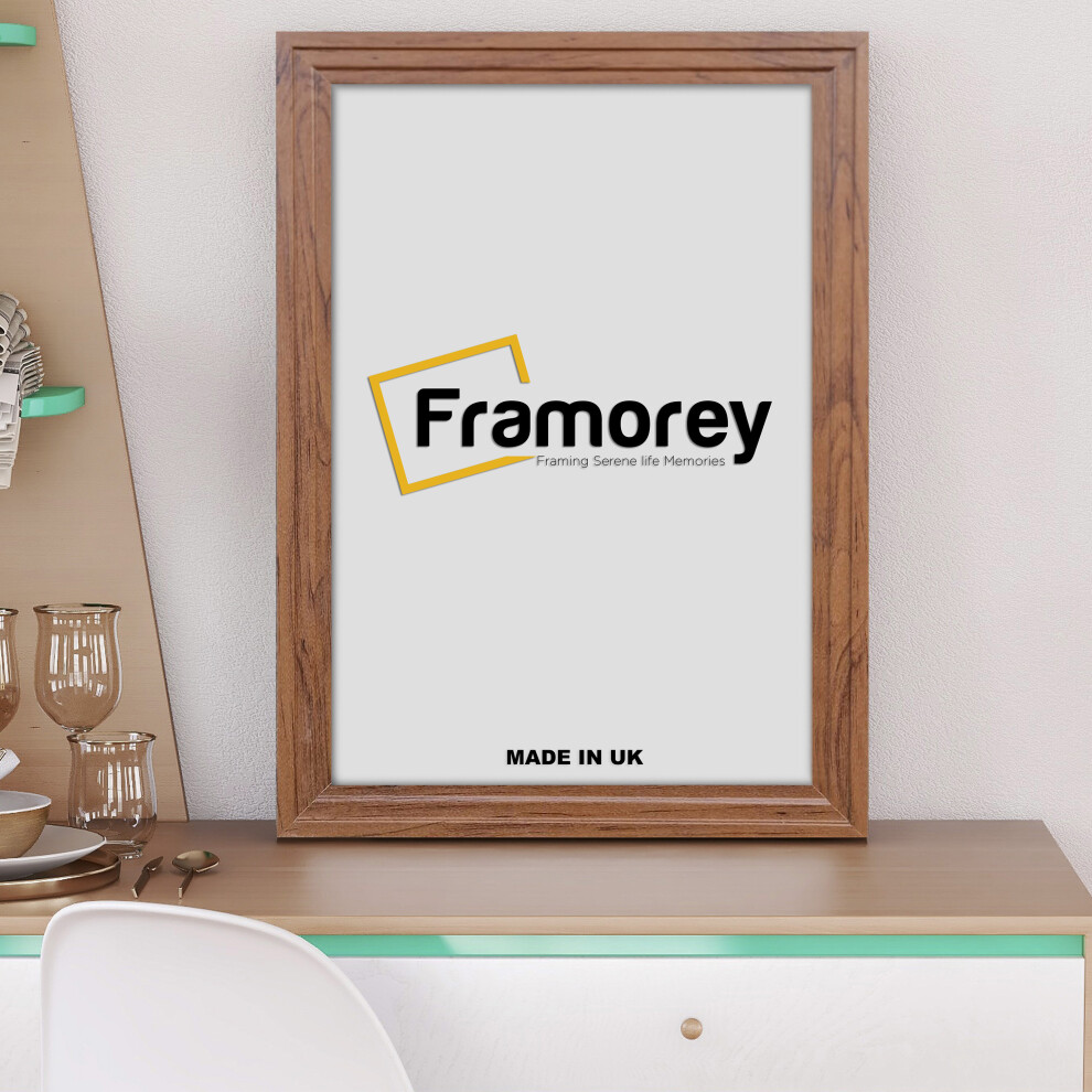 (26x12 Inch) Walnut Photo Frames / Picture Frame / Handmade Wood Effect Step Style Frame / Wall Art Poster Frames / Various Size-image-OPC-P8ZGQWR-NEW