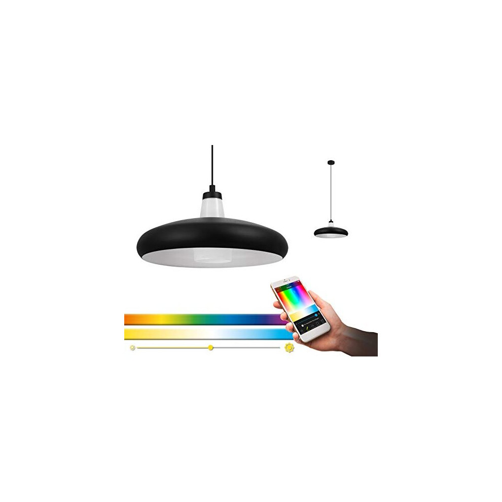 EGLO Pendant Light, Black, White