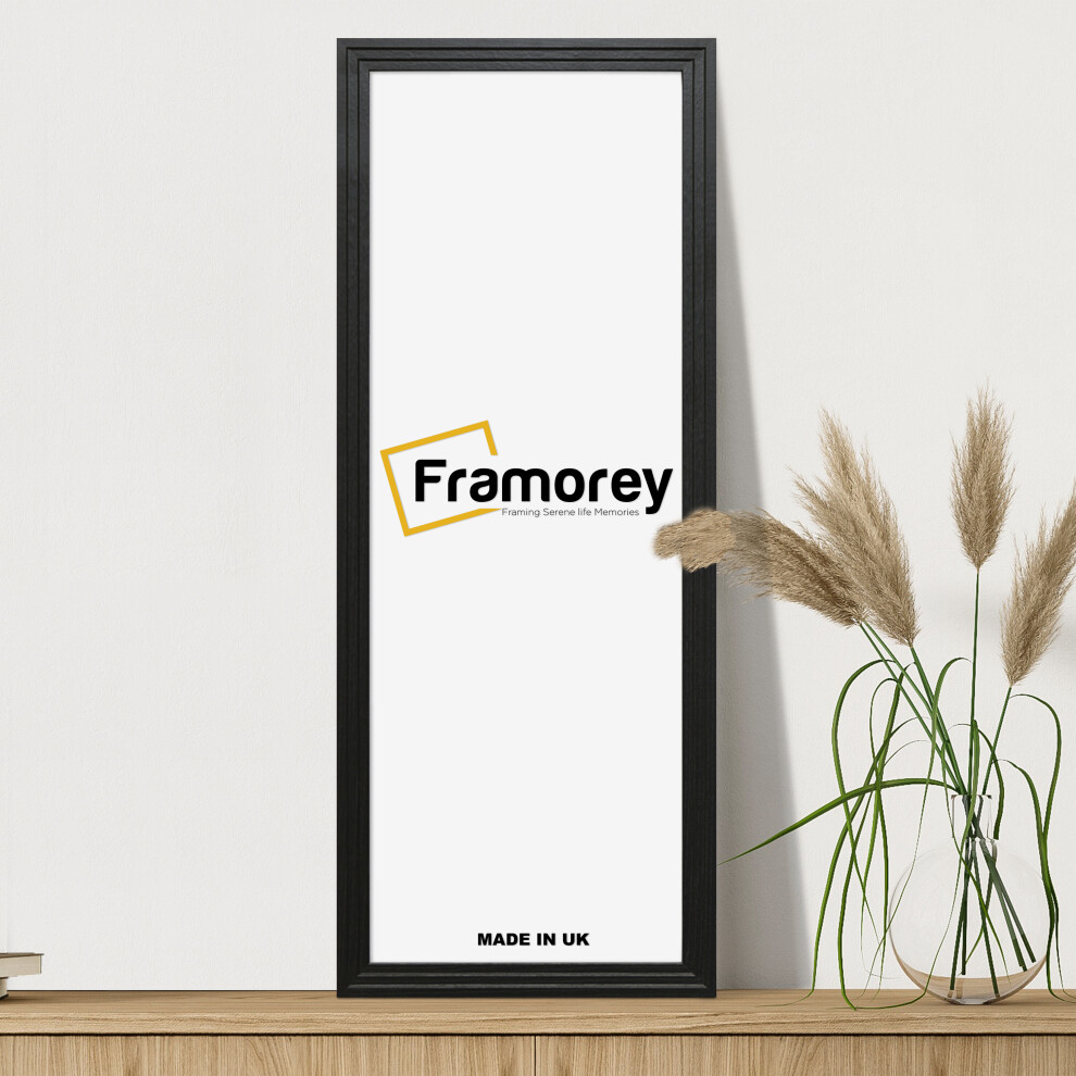 (15x9 Inch) Wood Effect Panorama Style Black Photo Frame / Wall Art Photo Frame / Handmade Panoramic Photo Frames / Wall Art Hanging Frame-image-OPC-P8ZGQRX-NEW