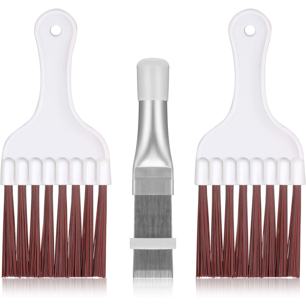 3 Pieces Air Conditioner Condenser Fin Cleaning Brush, Stainless Steel Air Conditioner Fin Cleaner, Refrigerator Coil Cleaning Whisk Brush