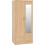 Nevada Mirrored 2 Door 1 Drawer Wardrobe in Sonoma Oak Effect 1