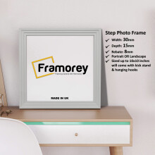 (20x20 CM) Square Size Grey Picture Frame / Wall Art Photo Frame / Handmade Wooden Effect Poster Frames / Wall Hanging Frame