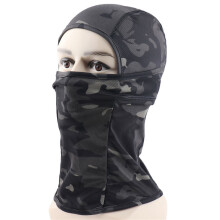 (Camouflage black) Camouflage outdoor cycling hunting hood protection balaclava head face cover
