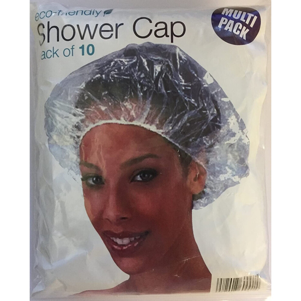 Tri Products Disposable Shower Caps Bathing Elastic Clear Hair Care Protector (Pack Of 10)