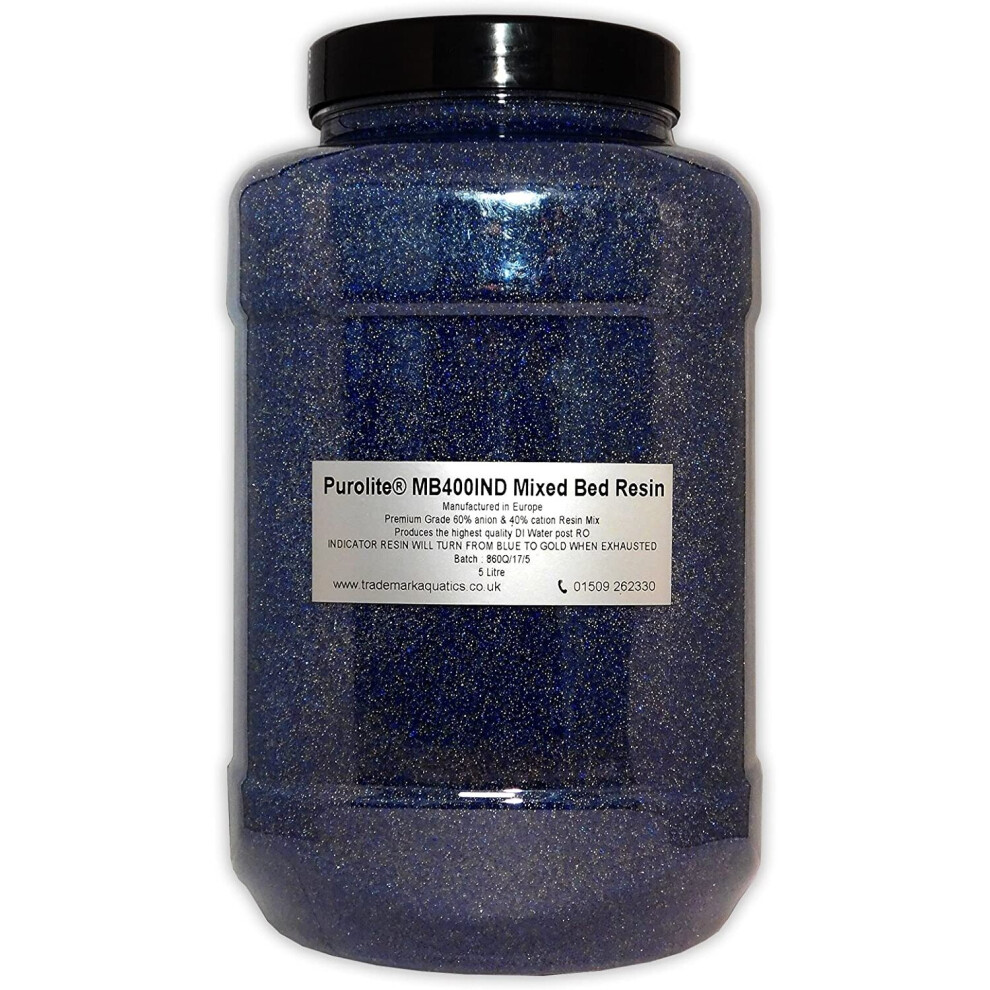 Purolite Mixed Bed Indicator Resin 5L Tub