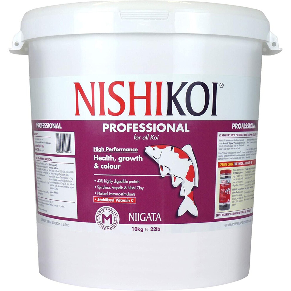 Nishikoi Niigata Professional Food for All Koi Carp Medium Pellets - 10kg