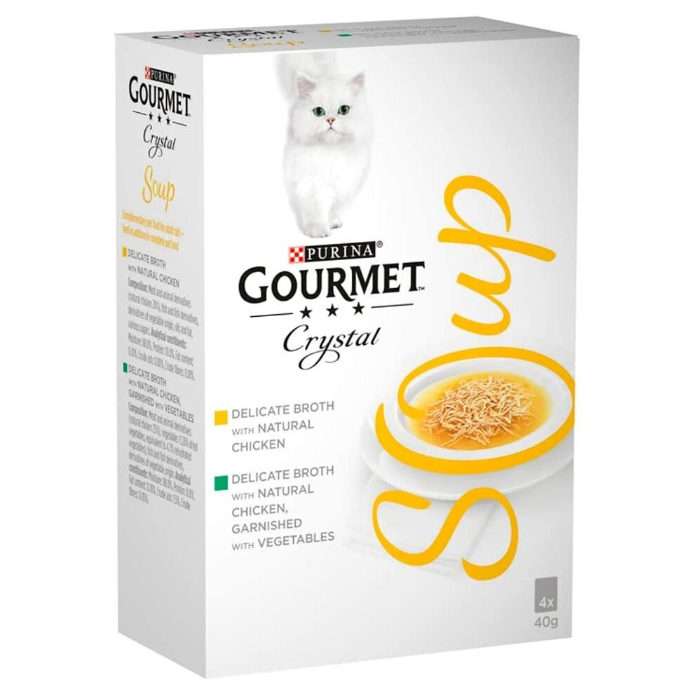 Gourmet Soup Chicken Variety Cat Food, 4 x 40 g