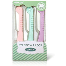 G2PLUS 3 PCS Eyebrow Razor Shaper Cheek Facial Hair Remover Peach Fuzz Shaver Women's Trimmer Shaving Grooming Kit