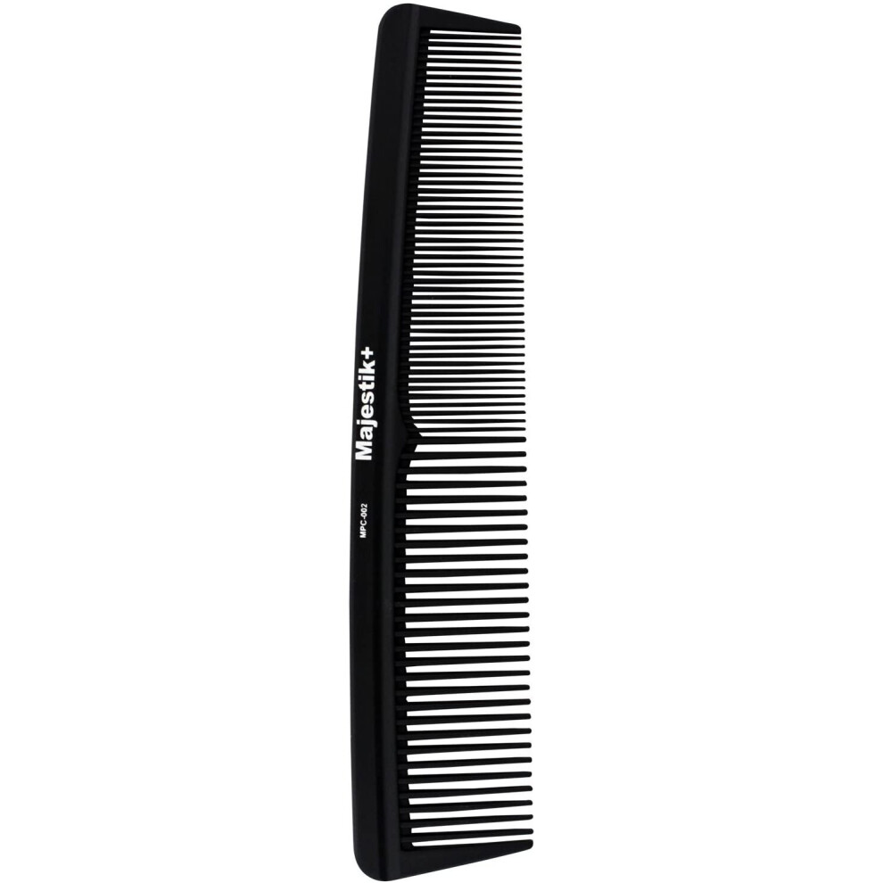 Majestik+ Unisex Hair Comb- A Professional Hairdressing Carbon Fibre Comb, Master Barber And Salon Comb, Anti Static, Heat Resistant, Strong & Durable, Medium And Fine
