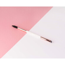 Brushworks White & Gold Brow Duo Brush