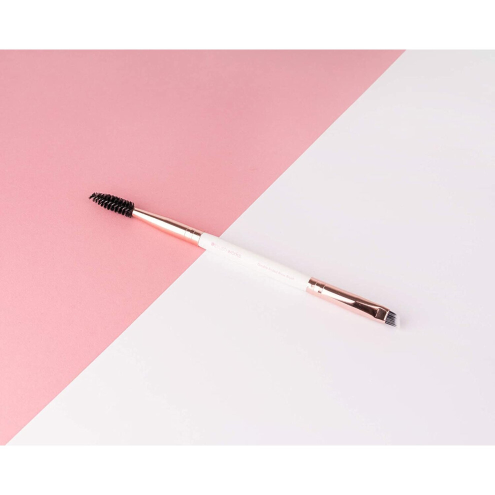 Brushworks White/Gold & Brow Duo Brush