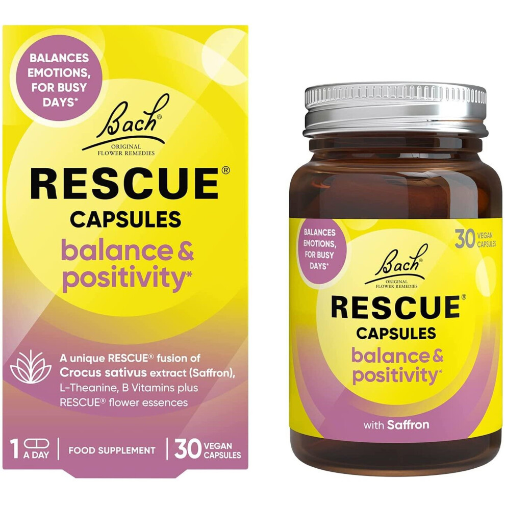 Bach Remedy  Rescue Balance & Positivity Capsules 30s