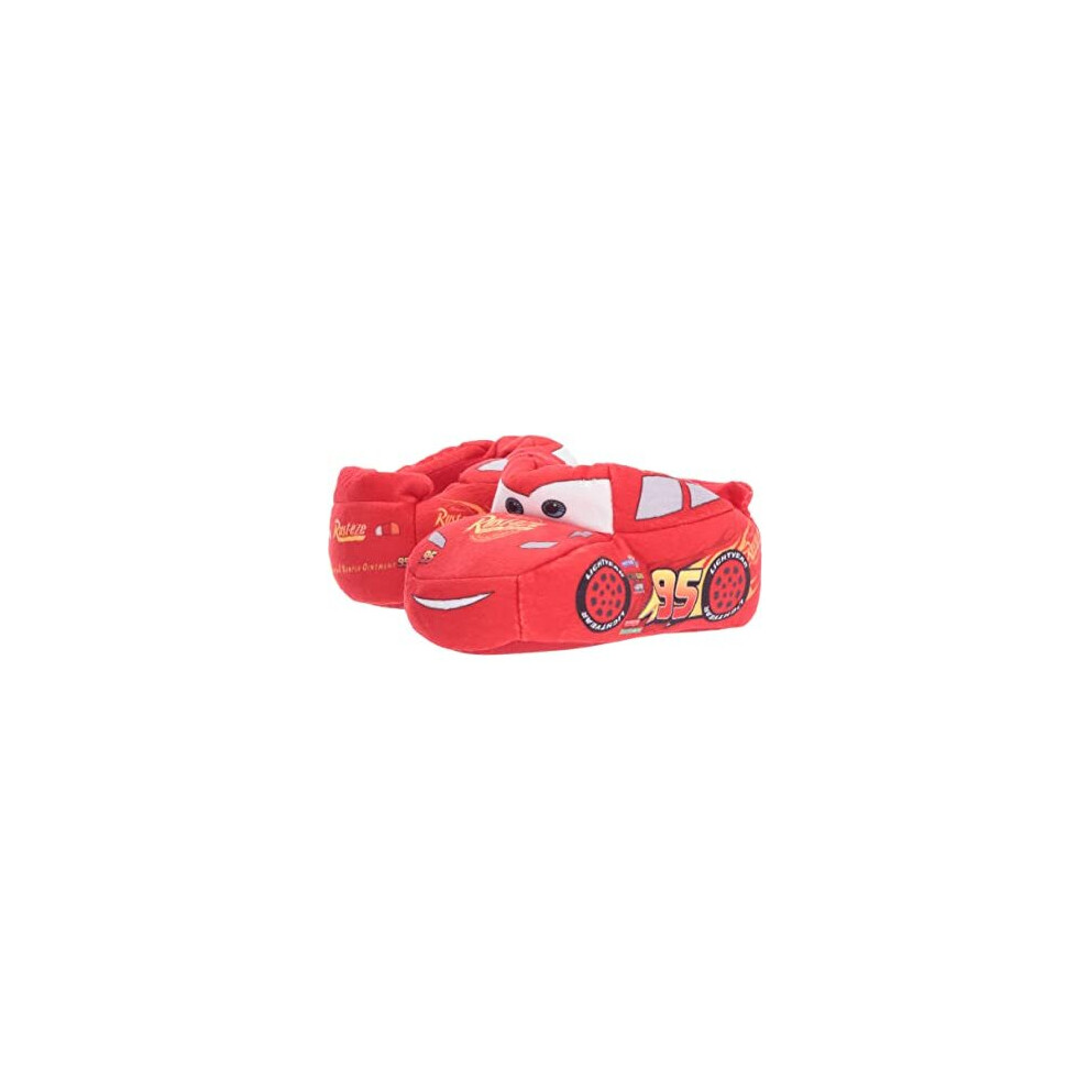 Disney Boy's Lightning McQueen Cars Slippers, Red Toddler/Little Kid