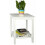 Bedside Table 2 Tier Small Nightstand Unit MDF Wood White Mat Painted With Shelf 2