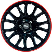 J-Tec J16575 Set Wheel Covers Hero GTR 16-inch Black/red Trim, Set of 4