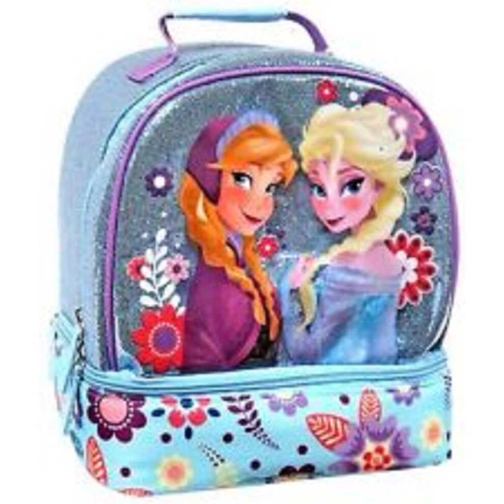 Disney Store Frozen Elsa & Anna Glitter Sparkle Lunch Box Tote Multicoloured