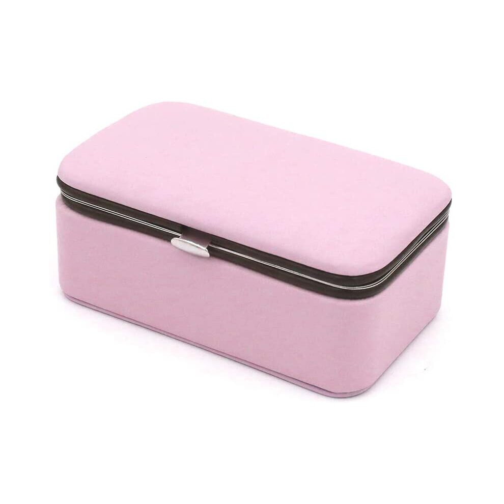 Shiwaki Pink Jewellery Box, Faux Leather Jewelry Case, Jewelry Storage Case for Rings, Earrings, Necklace, Bracelets Organizer Jewellery Storage Boxes