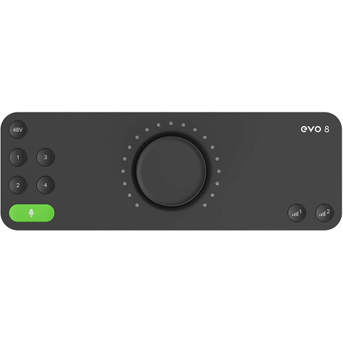 EVO EVO 8 USB Audio Interface external sound card for music productions (4 in / 4 out, Smartgain, Smart Touchpoints, loopback function, 48V phantom power, 2