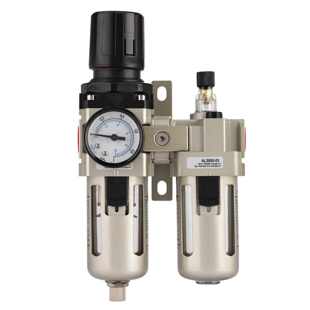 3/8" Moisture Trap Oil Water Separator Aluminum Alloy Air Compressor Filter Pressure Regulator Tool For Compressor And Air Tools Ac3010-03 883012875107