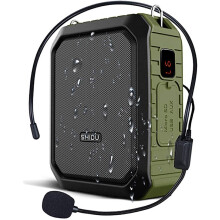 Portable Voice Amplifier, SHIDU Personal Voice Amplifier 18W with Wired Microphone Headset Waterproof Bluetooth Speaker Rechargeable PA System Power