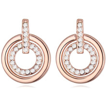 White Black Multicolored Crystals from Swarovski Round Circle Stud Earrings 18K Silver Earring Rose Gold Plated Earrings for Women…