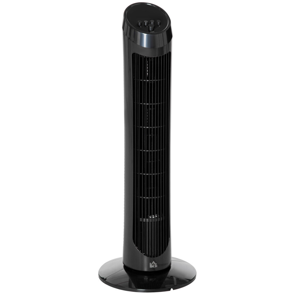 HOMCOM 30" Tower Fan Noise Reduction 3-Level Cool ABS Indoor Black