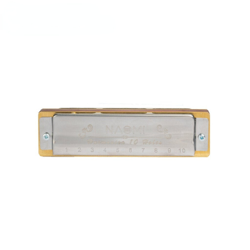 Blues Harmonica Mouth Organ 10 Hole C Key Brass Reeds Diatonic Sandalwood Harmonica Solo Performance