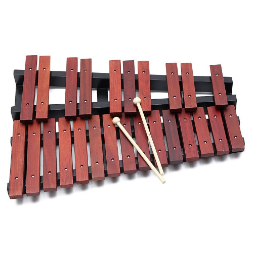 25 Notes Wooden Xylophone Percussion Educational Gift with 2 Mallets 1