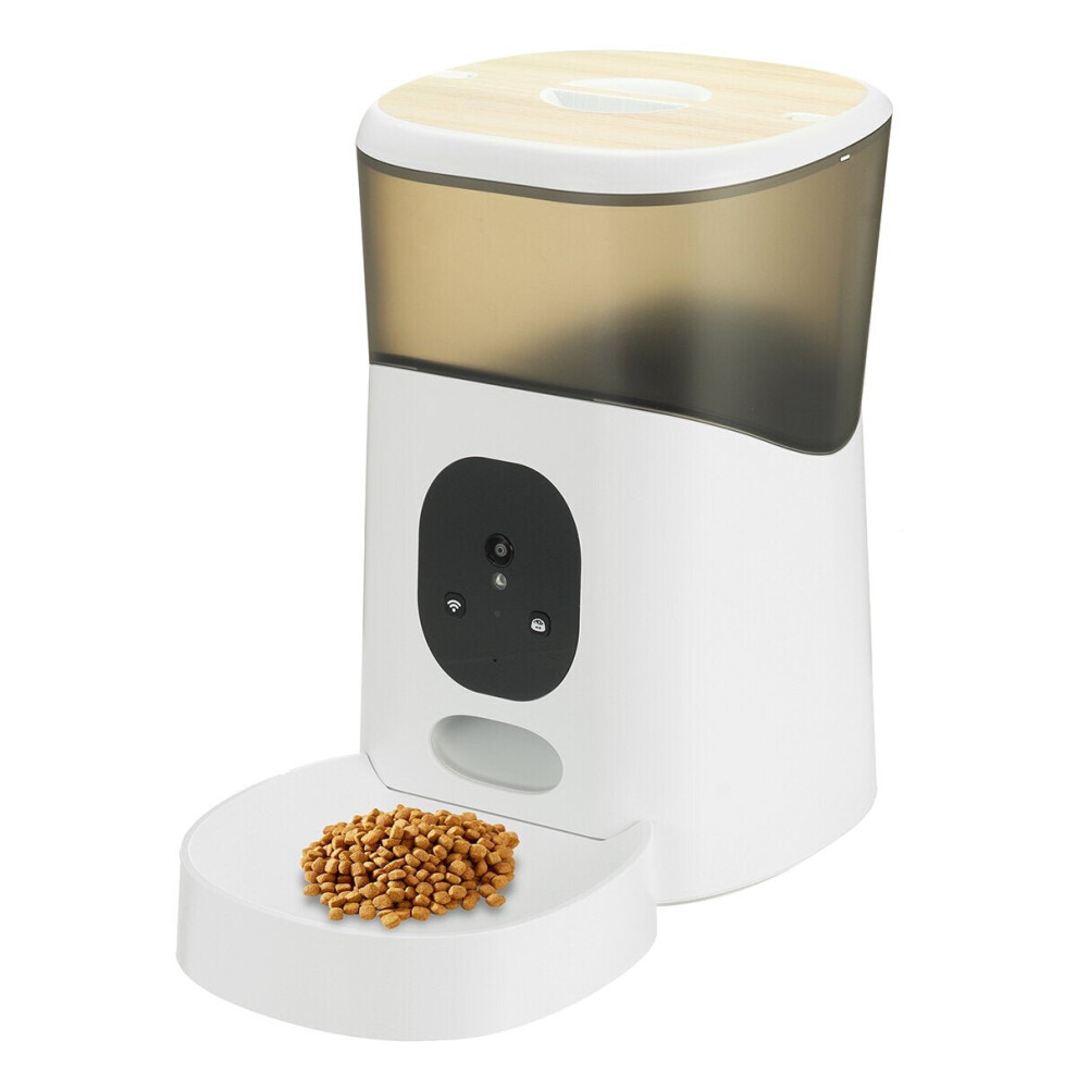 (EU) 5L Pet Feeder Wi-Fi Remote Control Voice Control Cat Dog Feeder with Dual Power Design