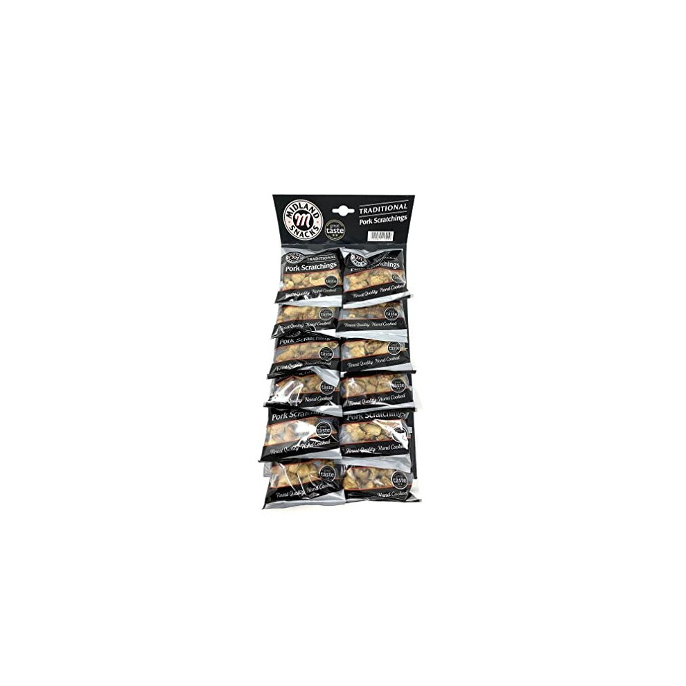 Midland Snacks Ms Traditional Pork Scratchings 40G (Pub Card Of 12 X 40G)…