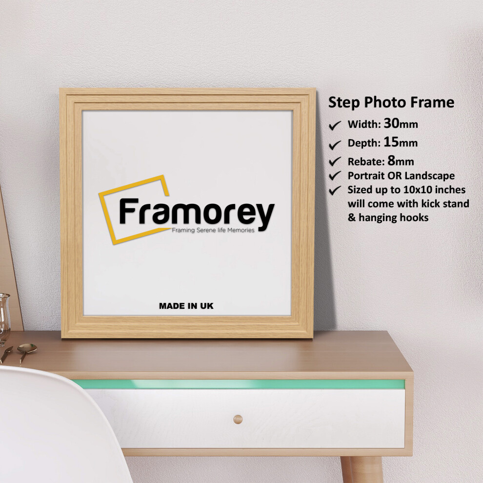 (30x30 CM) Square Size Oak Picture Frame / Wall Art Photo Frame / Handmade Wooden Effect Poster Frames / Wall Hanging Frame