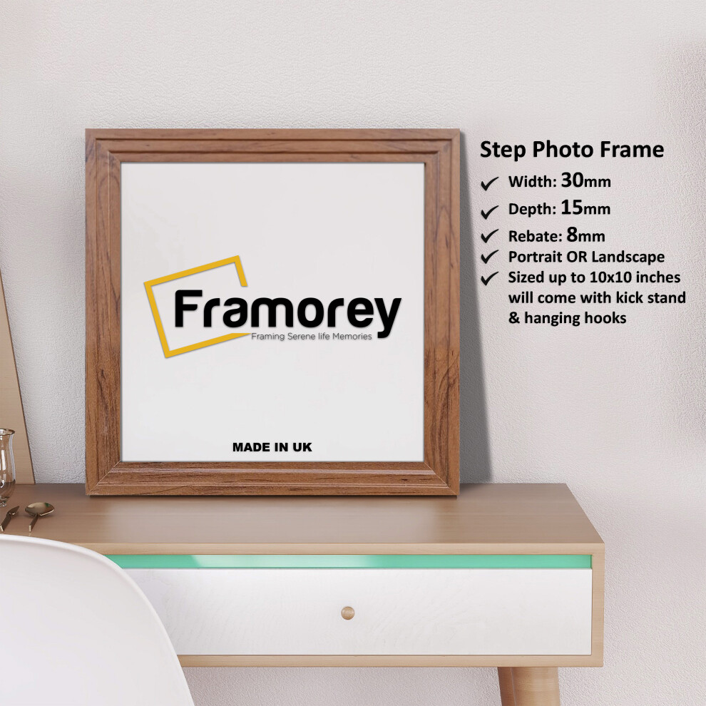 (55x55CM) Square Size Walnut Picture Frame / Wall Art Photo Frame / Handmade Wooden Effect Poster Frames / Wall Hanging Frame-image-OPC-P8ZGRGM-NEW