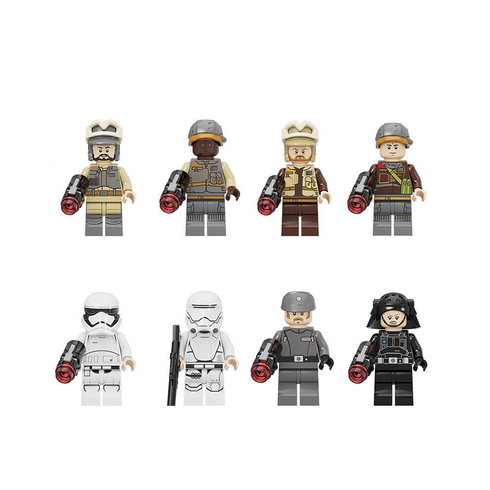 8PCS Children's Assembled Toys Star Wars Series Stormtrooper Snow White Soldier Commander Figure Fit Lego