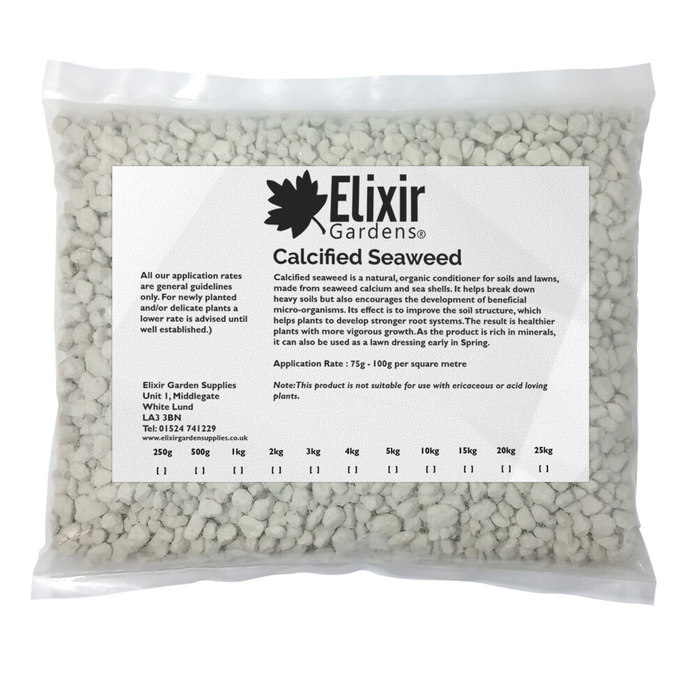 Elixir Garden Supplies (Calcified Seaweed, 5kg) Elixir Gardens | Seaweed Fertilisers | Seaweed Meal, Calcified Seaweed, Liquid Seaweed + Iron