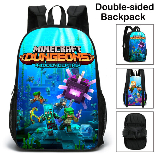 (C3) Minecraft School Bag Double-sided Backpack Kids Gift 1