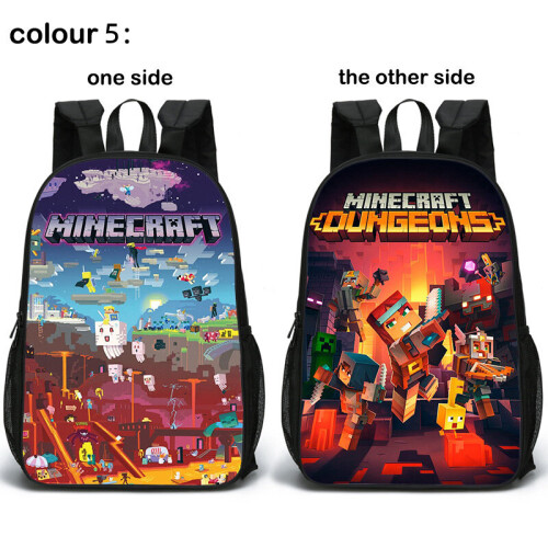 (C5) Minecraft School Bag Double-sided Backpack Kids Gift