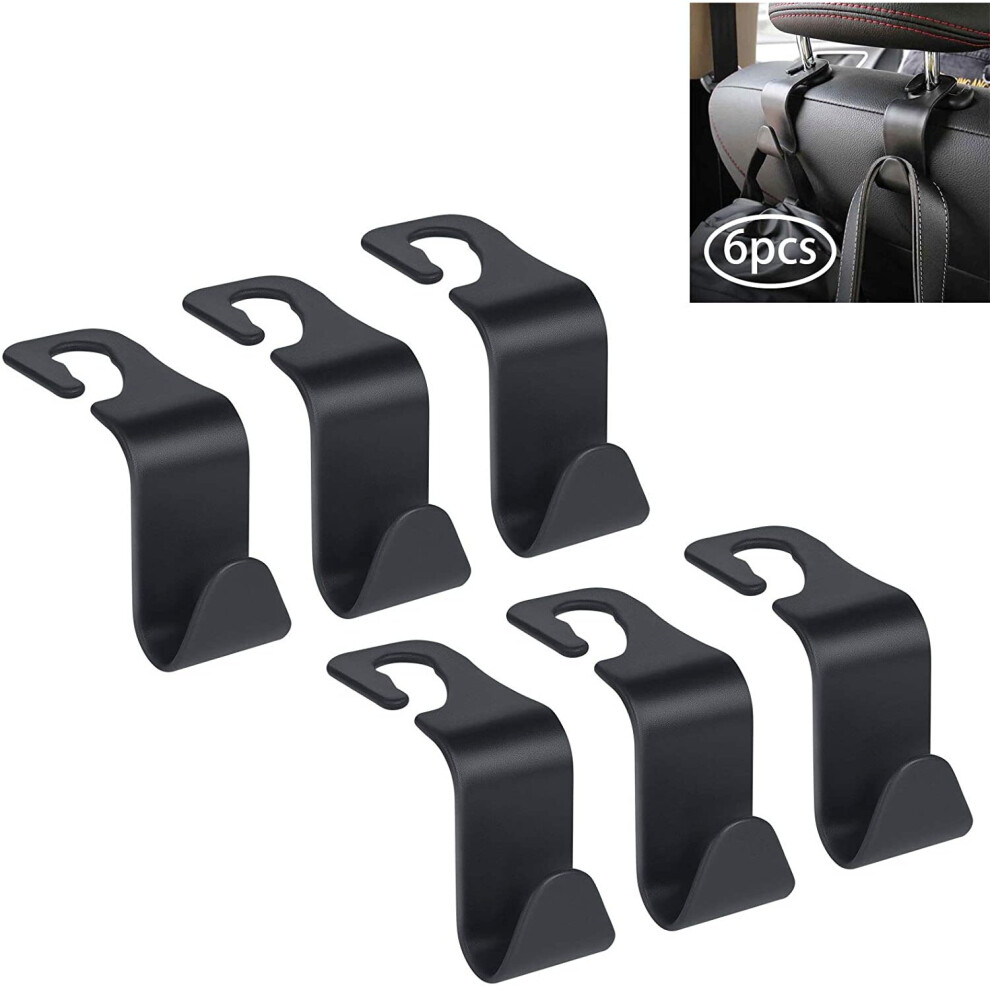 Uraqt Auto Hooks, 6 Pack Car Storage Hooks Back Seat Headrest Hanger, Universal Car Handbag Hooks, Multifunctional Heavy Duty Storage Hooks For Auto 6973009410702